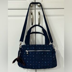 Guazhuni Navy Jellyfish Print Nylon Crossbody Shoulder Bag